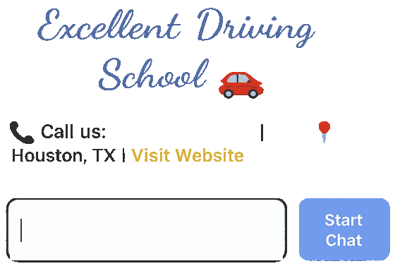 Driving school chat assistant answering a scheduling question